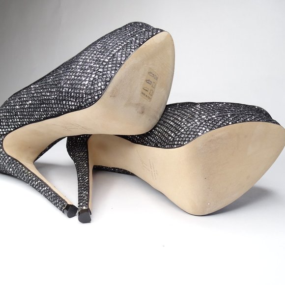 GIUSEPPE ZANOTTI Sharon 105 Glitter Peep Toe Pumps - Picture 14 of 15